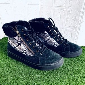 Cougar Ankle-High Suede and Leather Sneakers -Dubliner